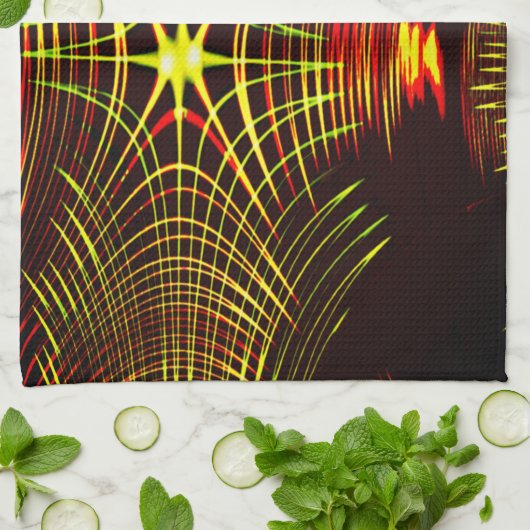 Linien, die sich in der Welle und Lichteffekt wied Geschirrtuch (Gefaltet)