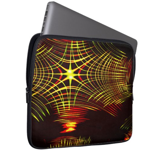 Linien, die sich in der Welle und Lichteffekt wied Laptopschutzhülle (Vorne Rechts)