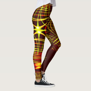 Linien, die sich in der Welle und Lichteffekt wied Leggings