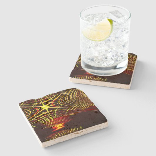 Linien, die sich in der Welle und Lichteffekt wied Steinuntersetzer (Seitenansicht)