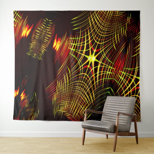 Linien, die sich in der Welle und Lichteffekt wied Wandteppich (Beispiel (Horizontal))