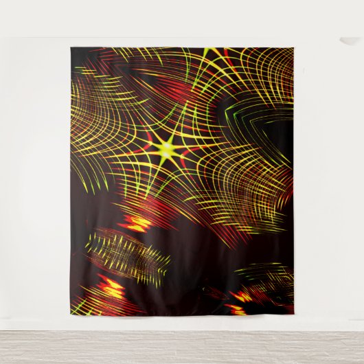 Linien, die sich in der Welle und Lichteffekt wied Wandteppich (Vorderseite)