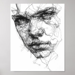 Linien eines gebrochenen Blicks Poster