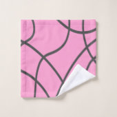 Linien: grau auf weich rosa badhandtuch set (Waschlappen)