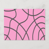 Linien: grau auf weich rosa postkarte (Vorderseite)