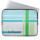 Linien in blau und Linien in grün Laptopschutzhülle (Vorderseite)