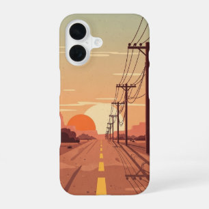 Linien in die Ferne iPhone 16 Hülle