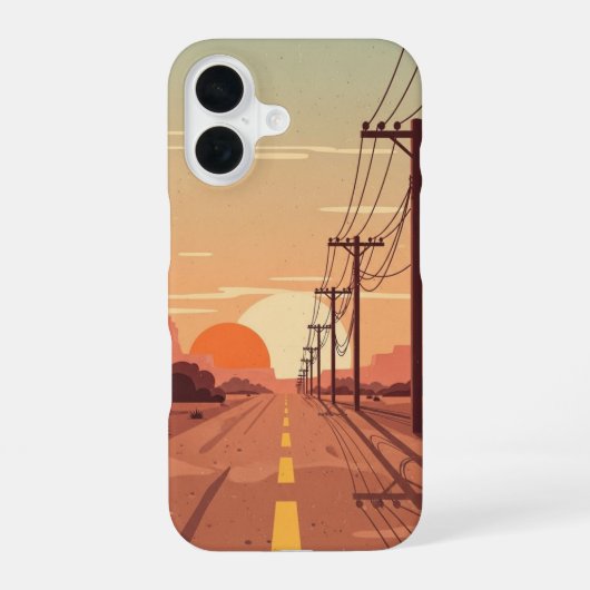 Linien in die Ferne iPhone 16 Hülle (Rückseite)