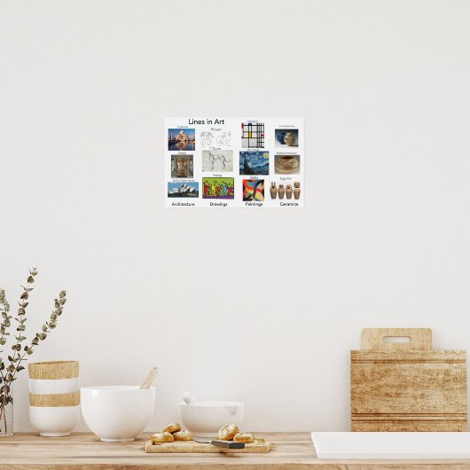Linien in Kunst, Kunstraum Poster (Küche)