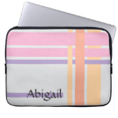 Linien in Rosa und Linien in Orange Laptopschutzhülle (Vorderseite)