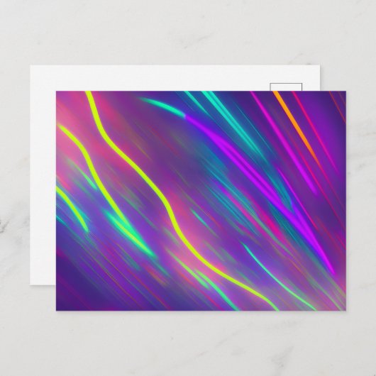 Linien in verschiedenen Neon Farben Postkarte (Vorne/Hinten)