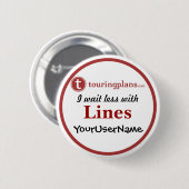 Linien Knopf - Entwurf 2 (Weiß) Button (Vorne & Hinten)