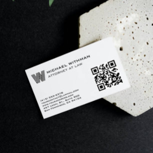 LINIEN-MONOGRAMM  MASKULINER QR-RECHTSANWALT BUCHH VISITENKARTE