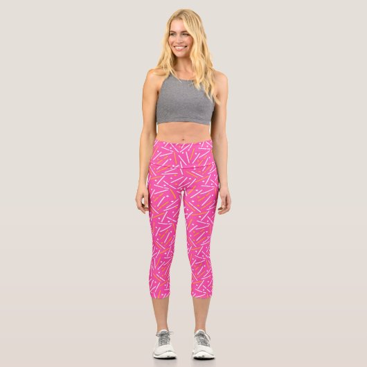Linien Muster 1 Capri Leggings (Vorderseite)