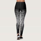 Linien Muster 2 Töne b Schwarzes BG Leggings (Rückseite)