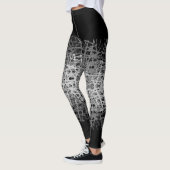 Linien Muster 2 Töne b Schwarzes BG Leggings (Links)