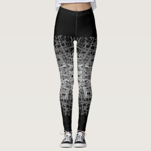 Linien Muster 2 Töne b Schwarzes BG Leggings