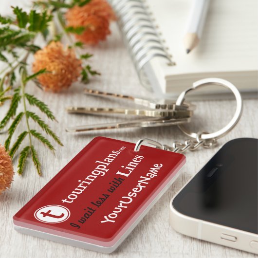 Linien Schlüsselkette (rot) Schlüsselanhänger (Vorderseite rechts)