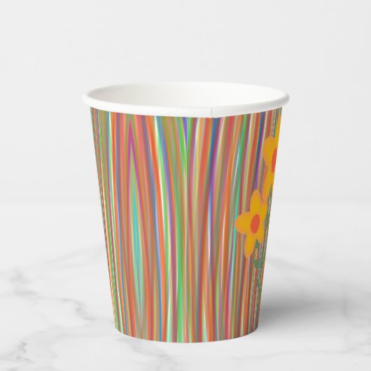 Linien und Blume Pappbecher (Rechts)