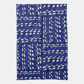 Linien und geometrische blaue und weiße lustige De Geschirrtuch
