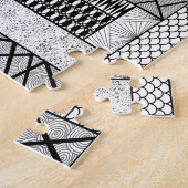 Linien und Kreise in Schwarz und Weiß Puzzle (Seite)