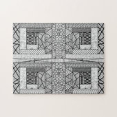 Linien und Kreise in Schwarz und Weiß Puzzle (Horizontal)