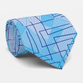 Linien und Patchmuster in blau-weiß BG Krawatte (Gerollt)