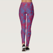 Linien und Patchmuster in blauem, rotem BG Leggings (Rückseite)