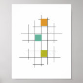 Linien und Plätze Mitte Jahrhundert Moderne Farben Poster (Vorne)