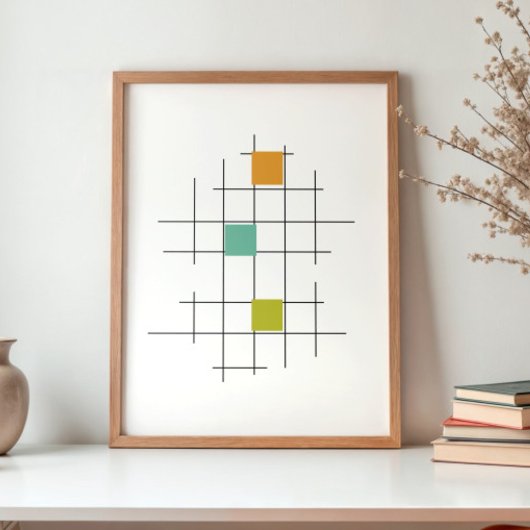 Linien und Plätze Mitte Jahrhundert Moderne Farben Poster