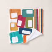 Linien und Rechtecke Badhandtuch Set (Waschlappen)