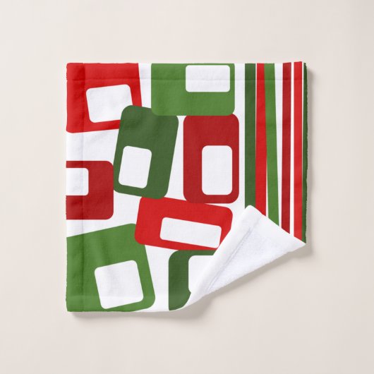 Linien und Rechtecke Badhandtuch Set (Waschlappen)