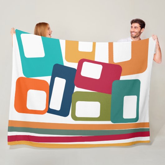 Linien und Rechtecke Fleecedecke (Beispiel)