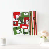 Linien und Rechtecke Quadratische Wanduhr (Zuhause)