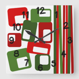 Linien und Rechtecke Quadratische Wanduhr