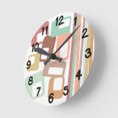 Linien und Rechtecke Runde Wanduhr (Winkel)