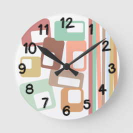 Linien und Rechtecke Runde Wanduhr