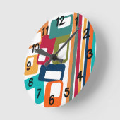 Linien und Rechtecke Runde Wanduhr (Winkel)