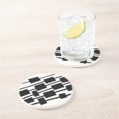 Linien und Rechtecke - Schwarz auf Weiß Getränkeuntersetzer (Seite)