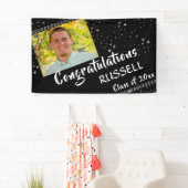 Linien und Sterne | Bearbeitbar schwarz | FOTO ABS Banner (Insitu)