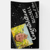 Linien und Sterne | Bearbeitbar schwarz | FOTO ABS Banner (Vertikal)