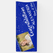 Linien und Sterne | Königsblau | Foto Abschluss Banner (Vertikal)