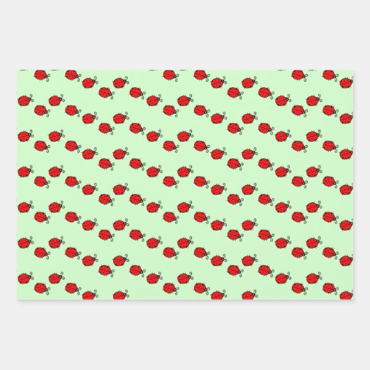 Linien von Ladybugs Design Wrapping Paper Sheets Geschenkpapier Set (Vorderseite 3)