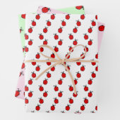 Linien von Ladybugs Design Wrapping Paper Sheets Geschenkpapier Set (Beispiel)