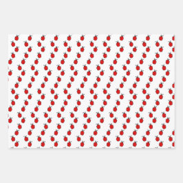 Linien von Ladybugs Design Wrapping Paper Sheets Geschenkpapier Set