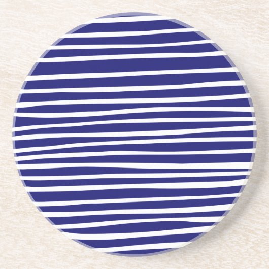 Linien - Weiß auf Deep Navy Getränkeuntersetzer (Vorne)