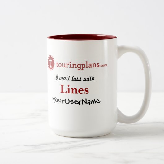 Linien Zwei-Tone 15 oz. Tasse (Rechts)