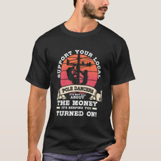 Linienarbeiter Bild auf der Rückseite T-Shirt