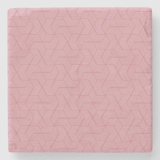 Liniengeometrie: Moderne Vintage Textur Steinuntersetzer (Vorderseite)