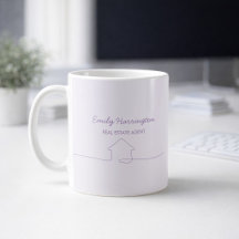 Liniengrafik Lila Immobilienmakler